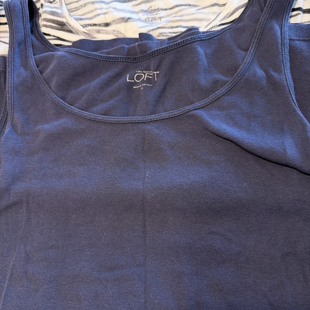 Set Of 7 Ann Taylor Loft Cotton Tanks Size M - Picture 7 of 10